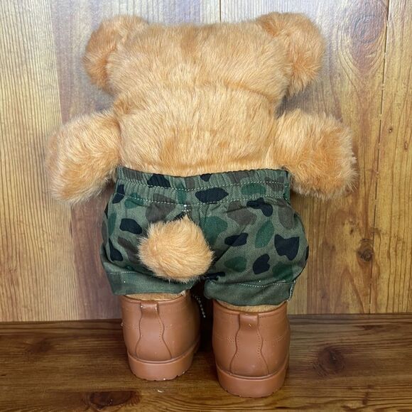 Vintage Xavier Robert’s Furskins Plush Bear with Camo Shorts and Boots - Picture 5 of 6